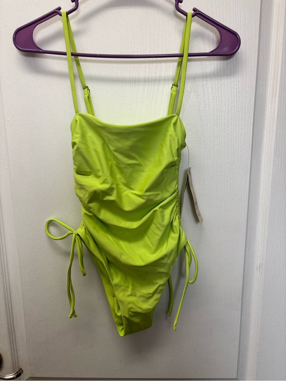 NWT No Boundaries Neon Lime Green One-Piece Swimsuit Size XS